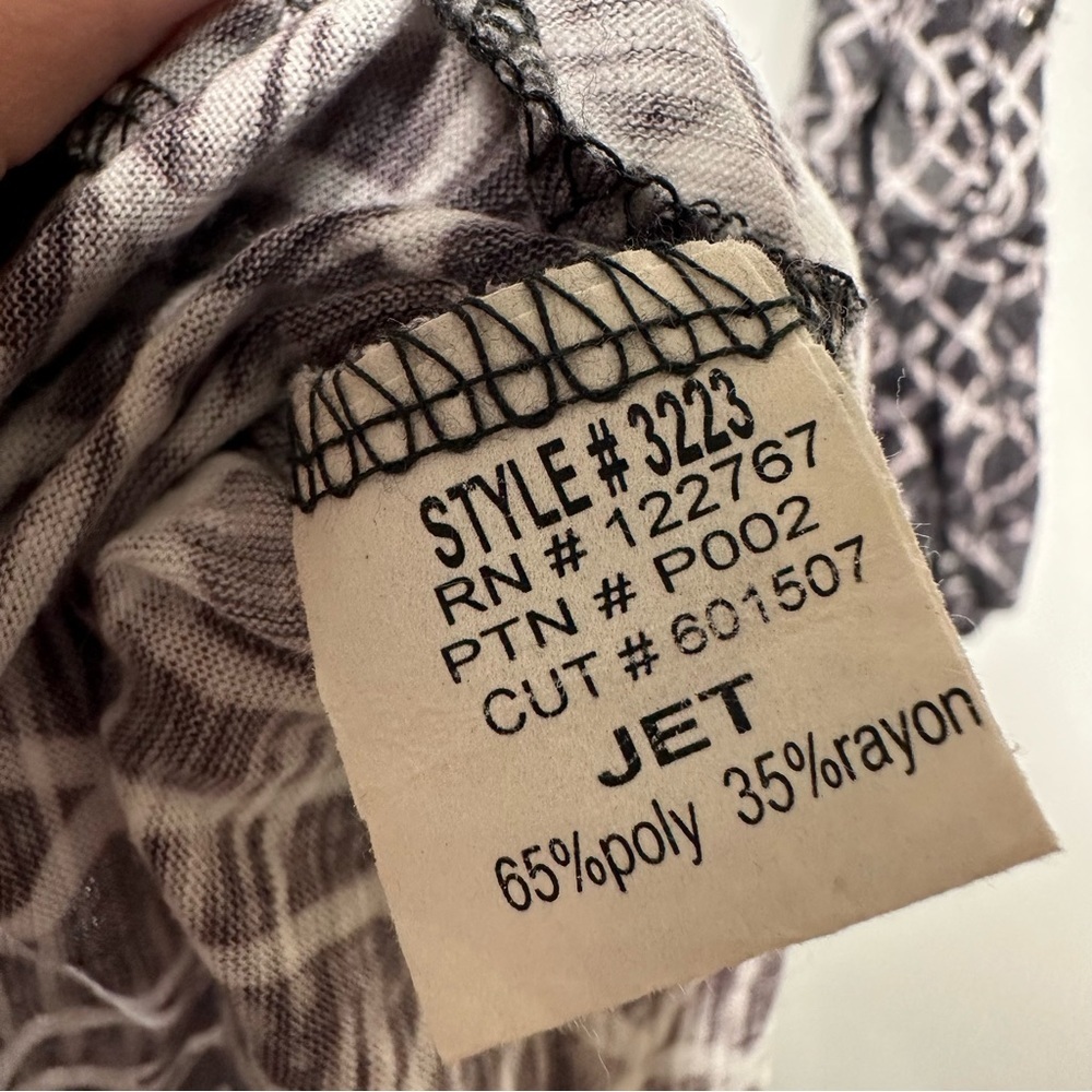 David Cline Geo Print Button Front Tie Belt Dress… - image 7